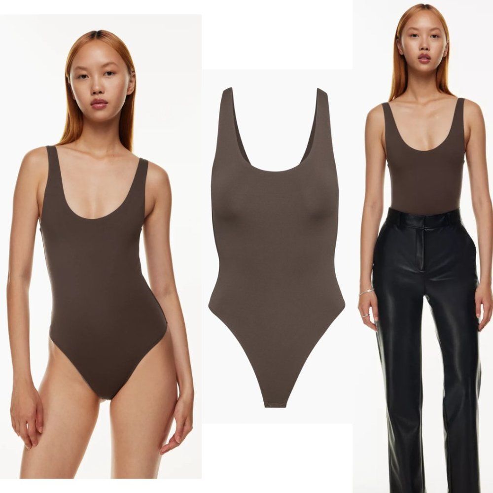 Wilfred Free Brown Scoopneck Sleeveless Bodysuit